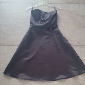 Elegant Brown Satin Dress